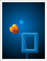 Tulp in het blauw